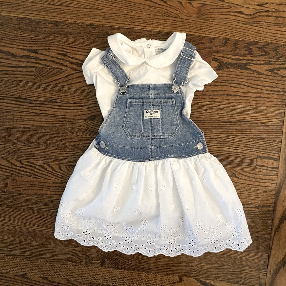 Overall dress and shirt set